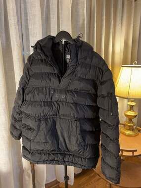 Rebel Mind Black Puffer Anorak Pullover Jacket